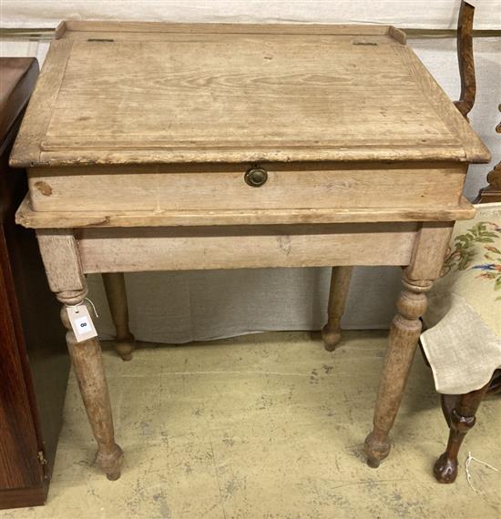 A Victorian pine clerks desk, width 76cm, depth 56cm, height 88cm